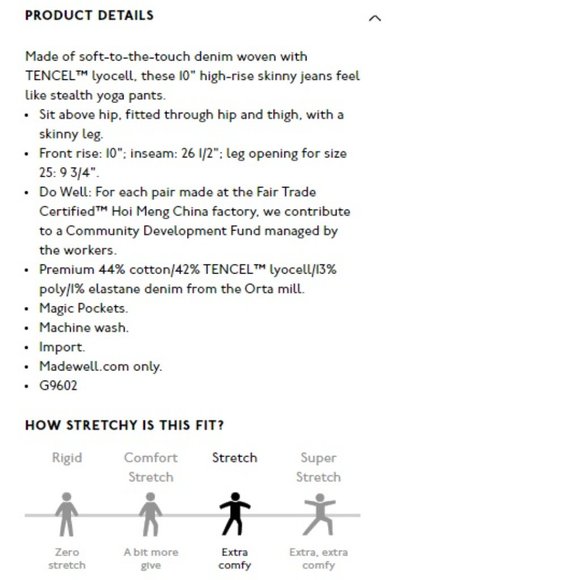 Madewell NWT Denim Jeans High Rise 10" Skinny Size 35 Petite 16W - Picture 9 of 10